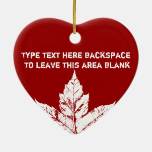 Ornement Cœur En Céramique Cadeau du Canada de souvenir personnalisé par