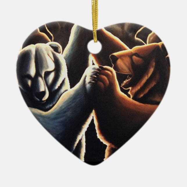 Ornement Cœur En Céramique Cadeaux multiculturels de danse d'amour d'ornement (Devant)