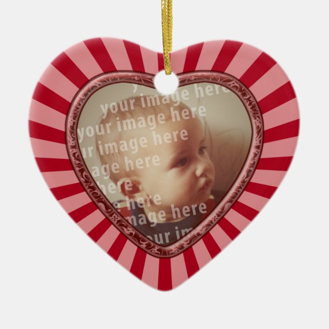 Ornement Cœur En Céramique Cadre en forme de coeur de photo (Devant)