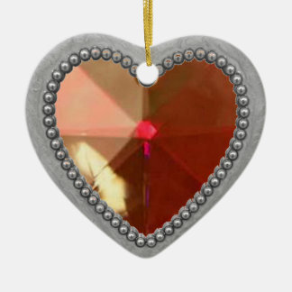 Ornement Cœur En Céramique Cadre photo Silver Heart et Ruby