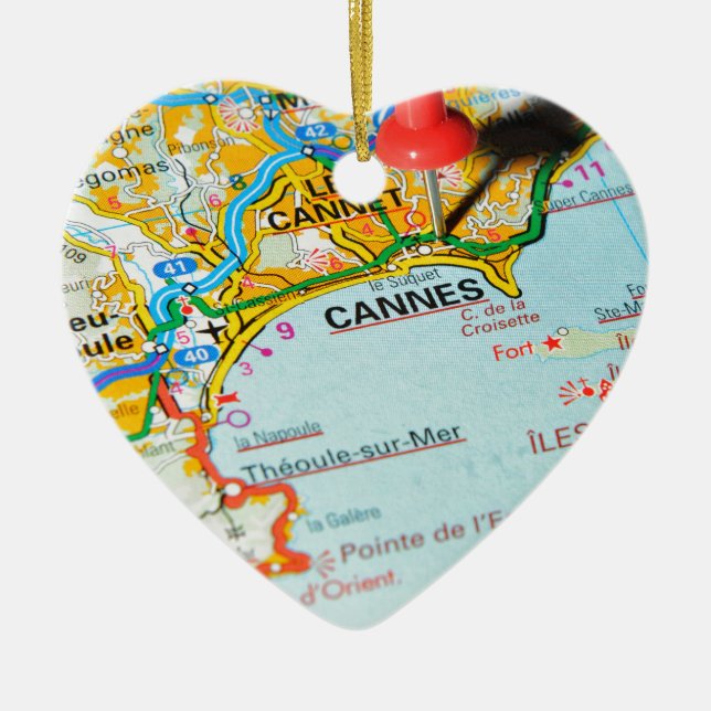 Ornement Cœur En Céramique Cannes, France (Devant)