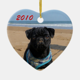 Ornement Cœur En Céramique Carlin sur l'ornement de coeur de plage