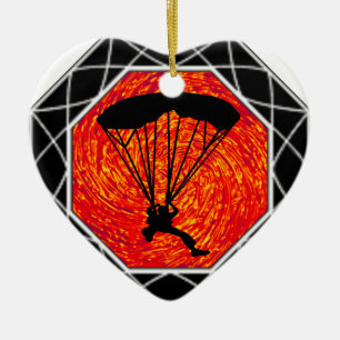 ORNEMENT CŒUR EN CÉRAMIQUE CET ENSEMBLE DE PARACHUTISME