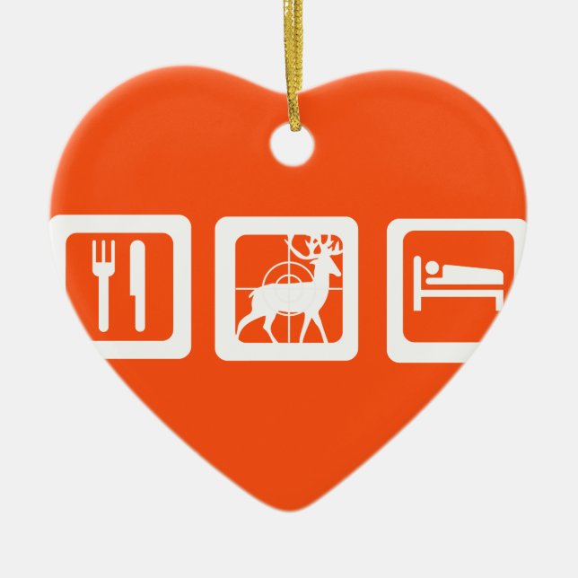 Ornement Cœur En Céramique Chasse au sommeil (Devant)