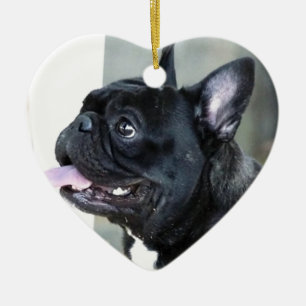 Ornement Cœur En Céramique Chien de bouledogue français