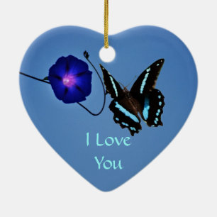 Ornement Cœur En Céramique Classe de papillon