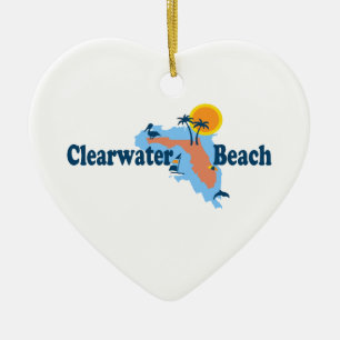 Ornement Cœur En Céramique Clearwater la Floride - conception de carte