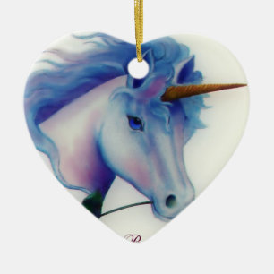 Ornement Cœur En Céramique Coeur de licorne