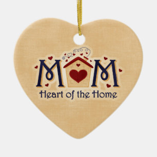 Ornement Cœur En Céramique Coeur de MAMAN de l'ornement à la maison