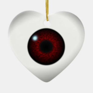 Ornement Cœur En Céramique coeur oculaire rouge