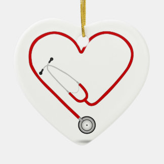 Ornement Cœur En Céramique coeur stethoscope.jpg