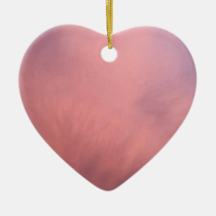 Ornement Cœur En Céramique Cotton Candy Sky