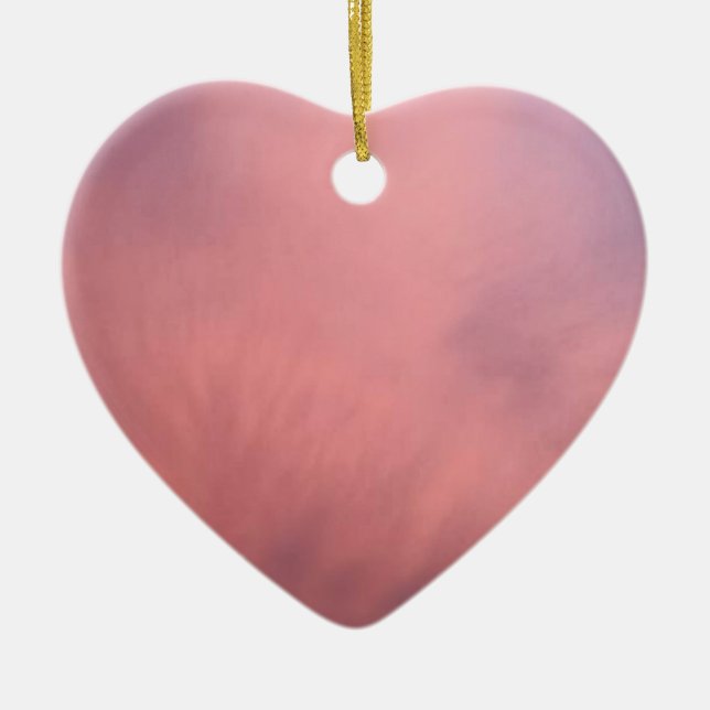 Ornement Cœur En Céramique Cotton Candy Sky (Devant)