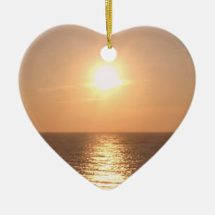 Ornement Cœur En Céramique Coucher de soleil
