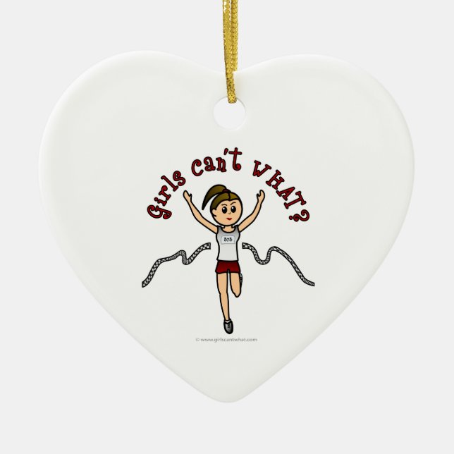 Ornement Cœur En Céramique Coureur léger en uniforme rouge (Devant)