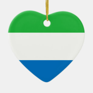 Ornement Cœur En Céramique Coût bas ! Drapeau de Sierra Leone