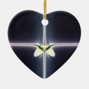 Ornement Cœur En Céramique Croix magique