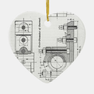 Ornement Cœur En Céramique Cru de machines de modèle d'ingénierie