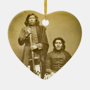 Ornement Cœur En Céramique Cru de Stereoview de deux de Pawnee années 1870 d