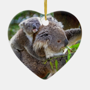 Ornement Cœur En Céramique Cute Koalas