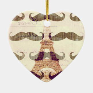 Ornement Cœur En Céramique De Paris avec la moustache