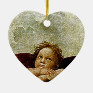 Ornement Cœur En Céramique Détail de la "Vierge Sixtine" de Raphael (vers 151