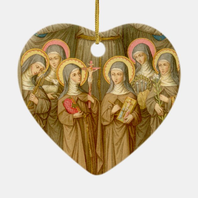 Ornement Cœur En Céramique Double SIx Pauvres Saints Clare (SAU 027) (Dos)