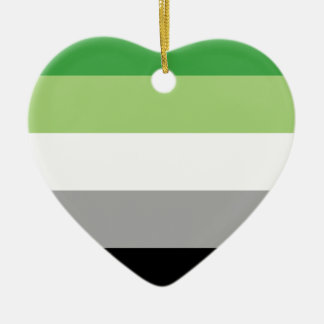 Ornement Cœur En Céramique drapeau aromantic