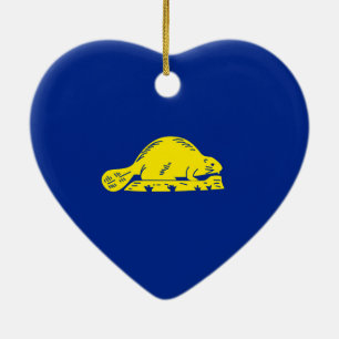 Ornement Cœur En Céramique Drapeau d'État de l'Oregon