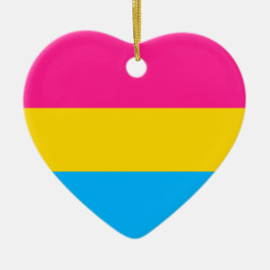 ORNEMENT CŒUR EN CÉRAMIQUE "DRAPEAU PANSEXUAL DE FIERTÉ "