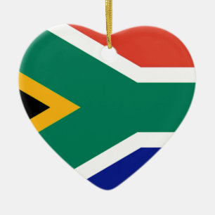 Ornement Cœur En Céramique Drapeau Patriotique Afrique du Sud Bokke
