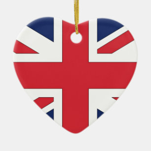 Ornement Cœur En Céramique Drapeau Union Jack/Union du Royaume-Uni