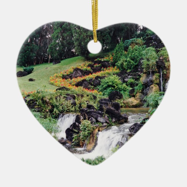 Ornement Cœur En Céramique Eau de guérison (Devant)