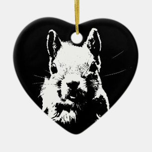 Ornement Cœur En Céramique Écureuil