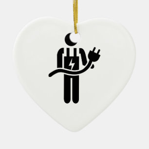 Ornement Cœur En Céramique Électricien