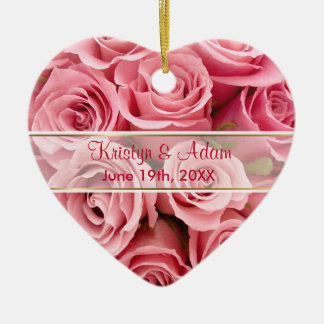 Ornement Cœur En Céramique Élégance rose - Personnaliser