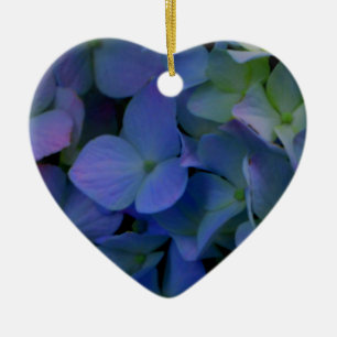 Ornement Cœur En Céramique Élégant bleu pourpre bleu pourpre floral