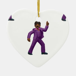 Ornement Cœur En Céramique Emoji Dancing Man