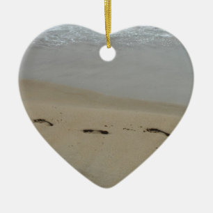Ornement Cœur En Céramique Ensemble pour toujours des empreintes dans l'ornem