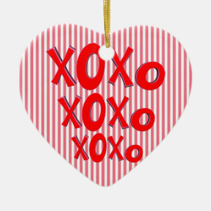 Ornement Cœur En Céramique Étreintes et baisers