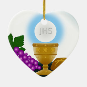 Ornement Cœur En Céramique eucharistique