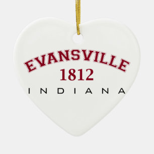 Ornement Cœur En Céramique Evansville, DEDANS - 1812