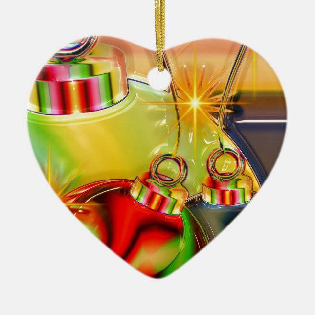 Ornement Cœur En Céramique Fête de vacances Hiver Stocking Destiny Dons (Devant)