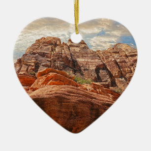 Ornement Cœur En Céramique Formation de rock au Red Rock Canyon à Las Vegas a