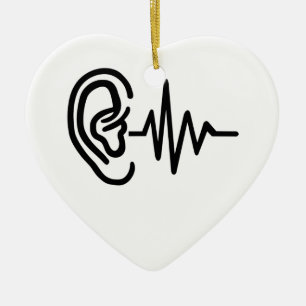 Ornement Cœur En Céramique Fréquence d'oreille