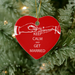 Ornement Cœur En Céramique GARDE vintage CALME SE MARIER