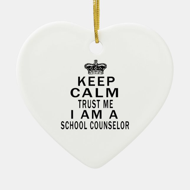 Ornement Cœur En Céramique Gardez le Faites-moi confiance calme que je suis (Devant)