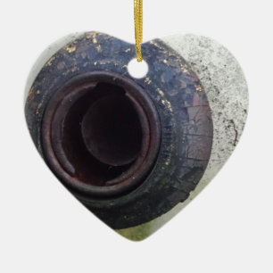 Ornement Cœur En Céramique gaz vintage vert et blanc de camion