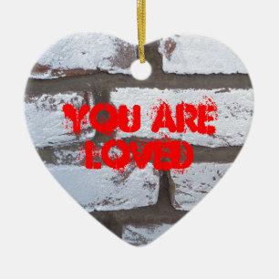 Ornement Cœur En Céramique Graffiti