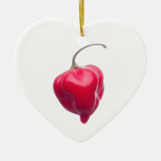 Ornement Cœur En Céramique habanero (Devant)